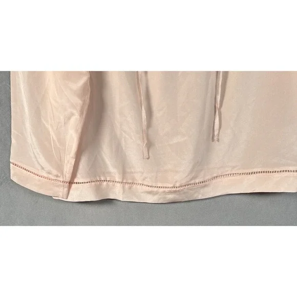 Point Sur J Crew Blouse Women's Pink Silk Peasant Ruffle Long Sleeve Sz S NWT - Picture 8 of 10